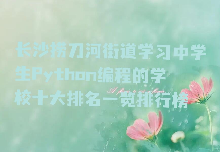 十大长沙捞刀河街道学习中学生Python编程的学校十大排名一览排行榜排行榜