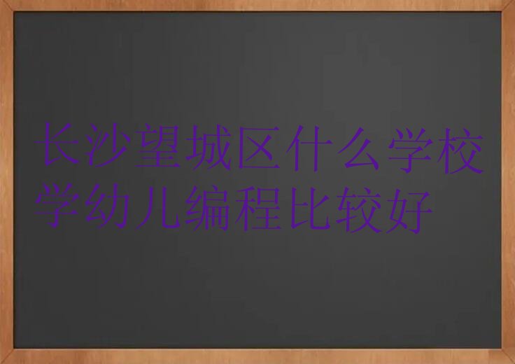 长沙望城区少儿编程培训学校