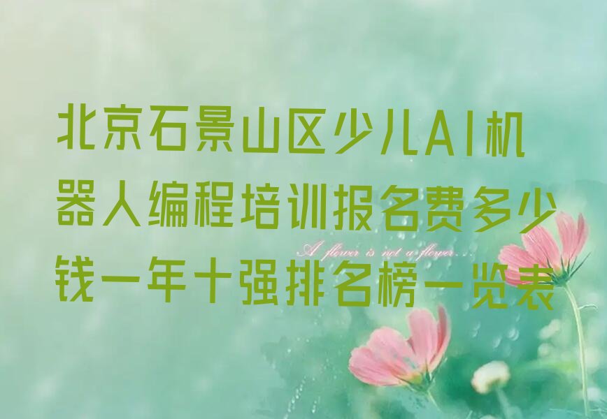 北京石景山区少儿编程培训中心