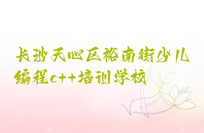 长沙天心区裕南街少儿编程c++培训学校