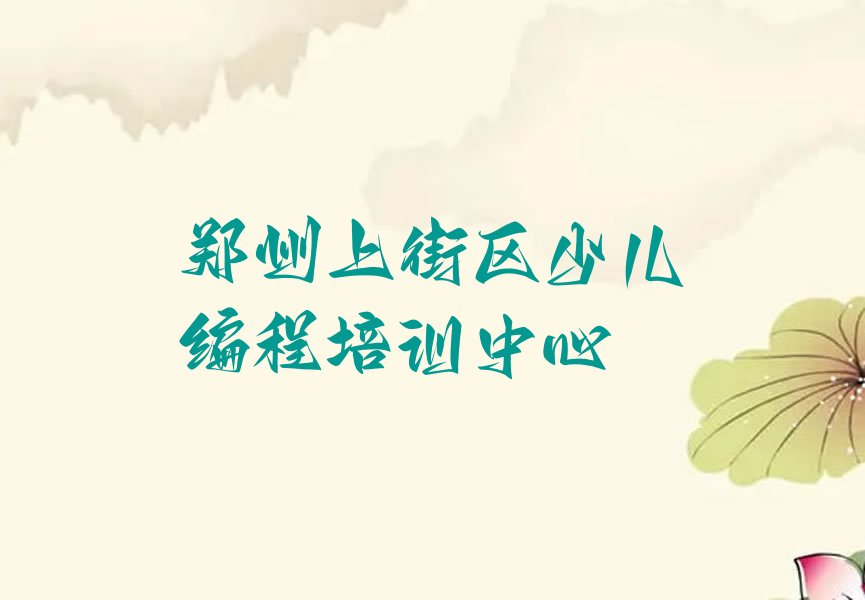 郑州上街区少儿编程培训中心