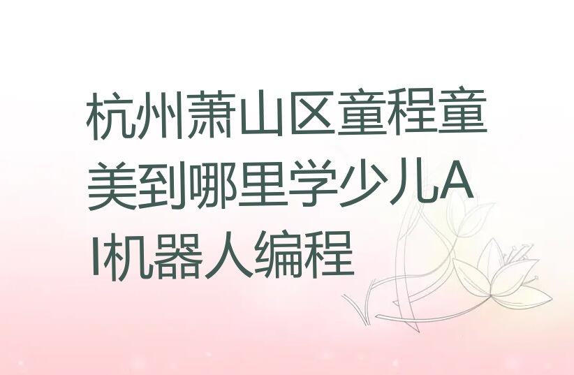 十大杭州萧山区童程童美到哪里学少儿AI机器人编程排行榜
