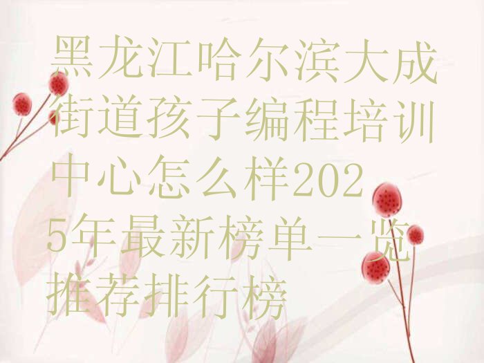 哈尔滨少儿编程培训中心