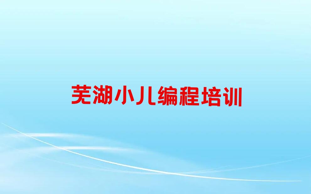 芜湖鸠江区少儿编程培训中心