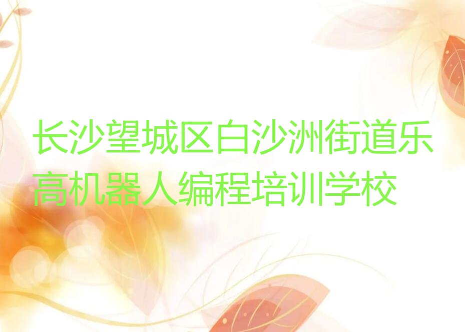 长沙望城区白沙洲街道乐高机器人编程培训学校