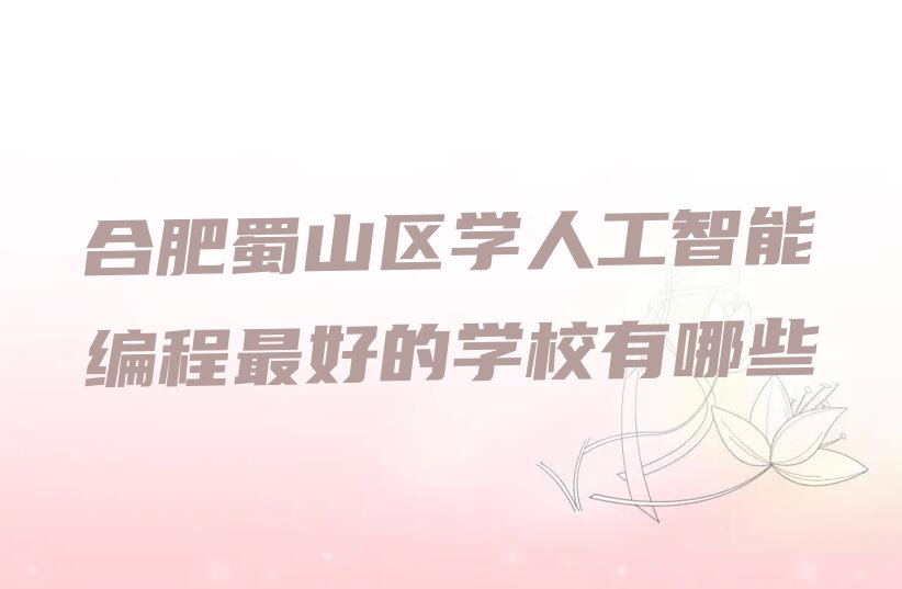 合肥蜀山区少儿编程培训学校