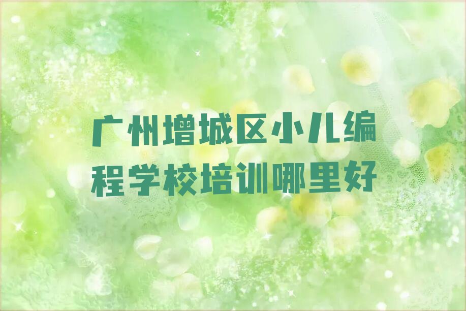 广州增城区仙村镇少儿编程培训学校