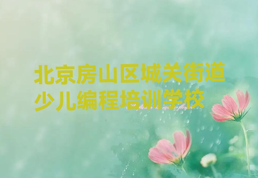 北京房山区城关街道少儿编程培训学校