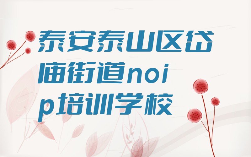 十大泰安岱庙街道noip培训班学费排行榜
