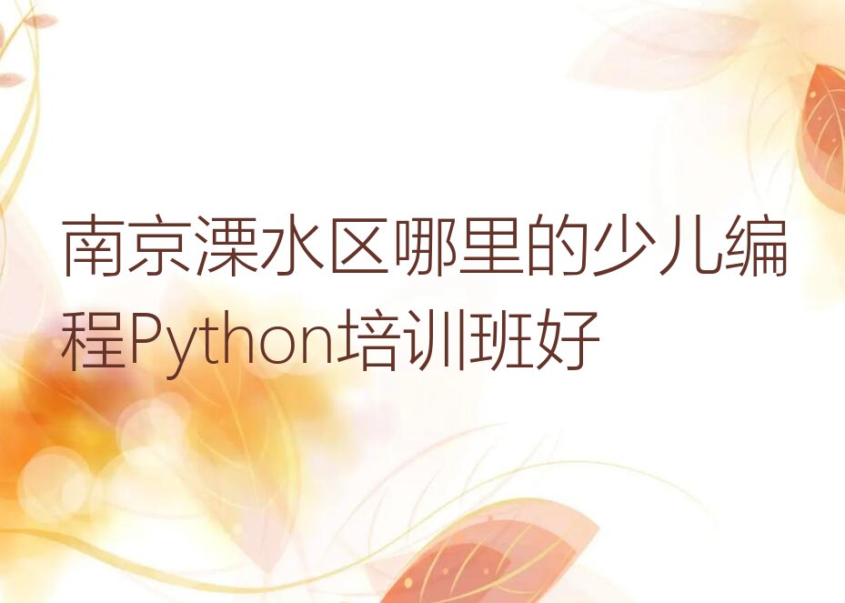 南京溧水区少儿编程Python培训学校