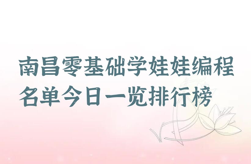 南昌红谷滩区少儿编程培训班