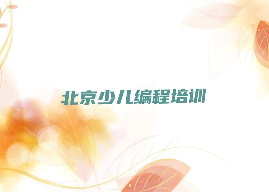 北京少儿编程培训班