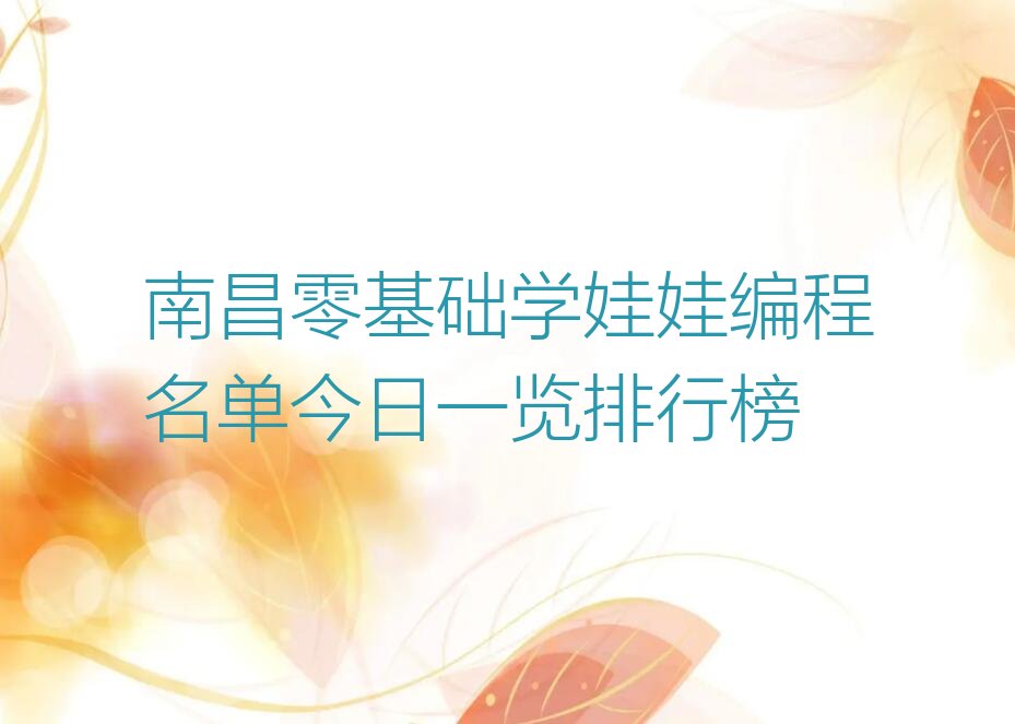 南昌红谷滩区少儿编程培训班