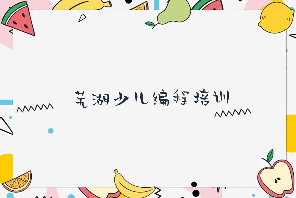 芜湖小孩编程培训学校