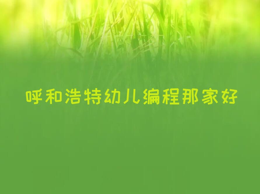 十大呼和浩特幼儿编程那家好排行榜