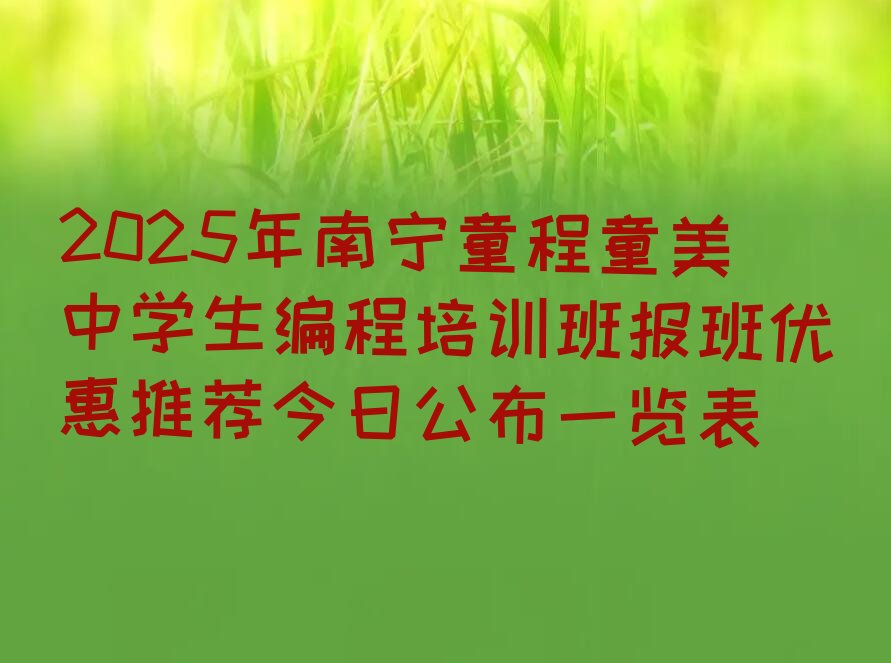 南宁青秀区少儿编程培训