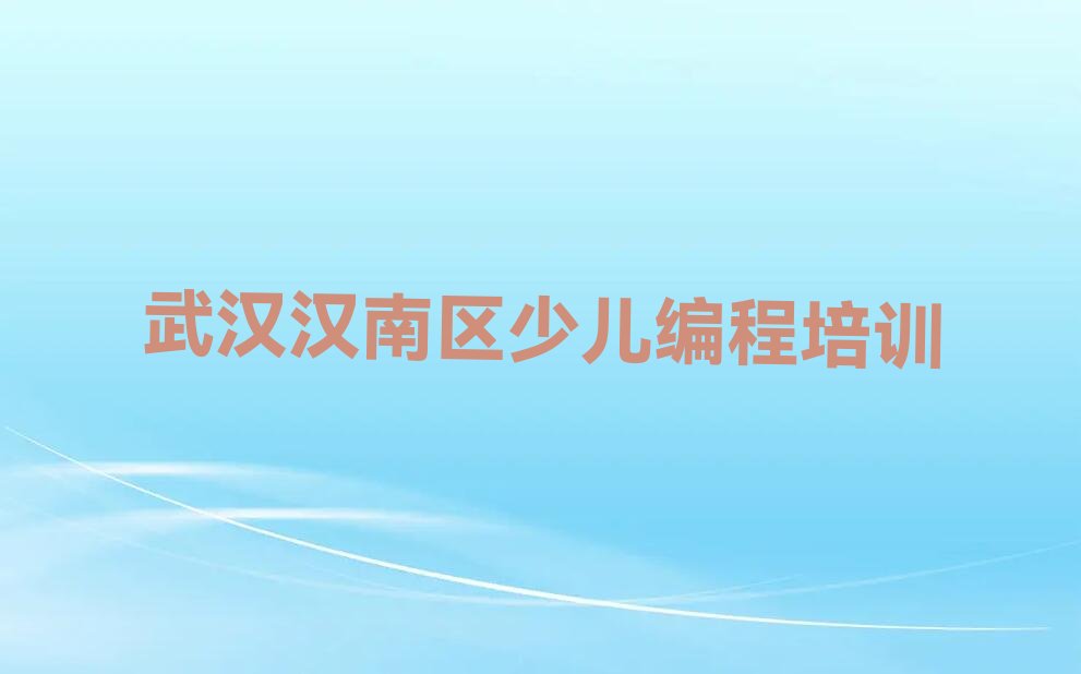 武汉汉南区少儿编程培训
