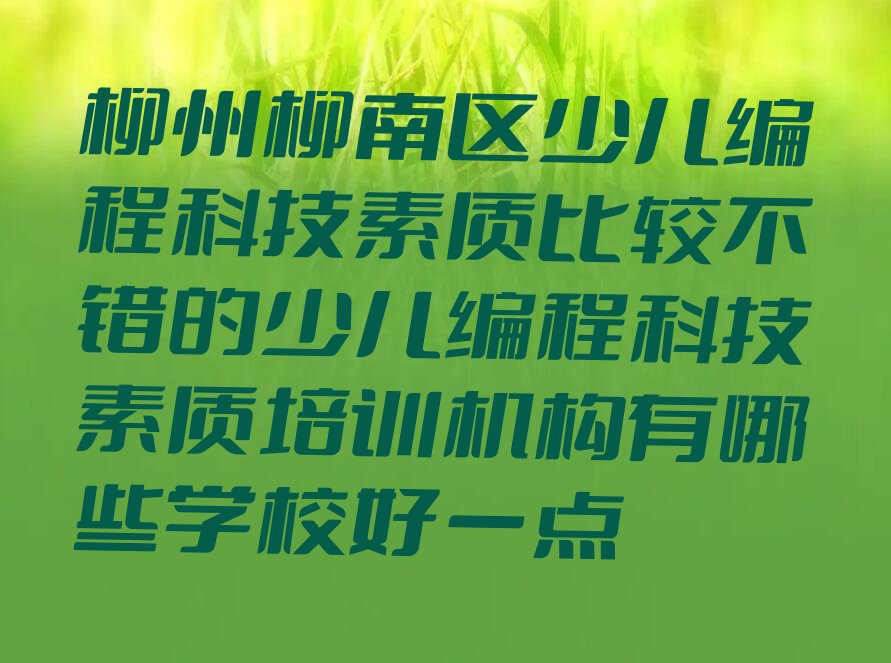 柳州少儿编程培训学校