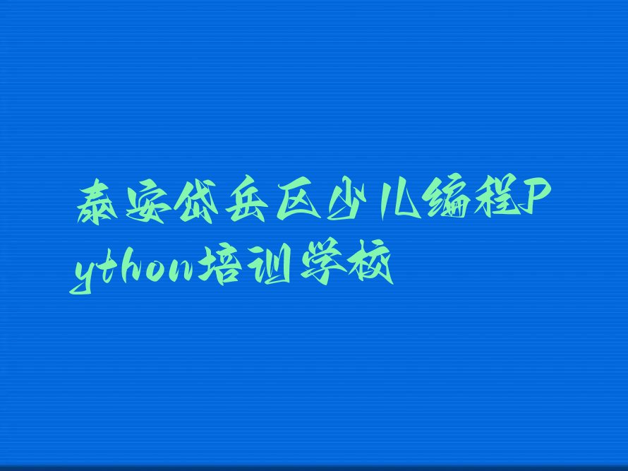 泰安岱岳区少儿编程Python培训学校