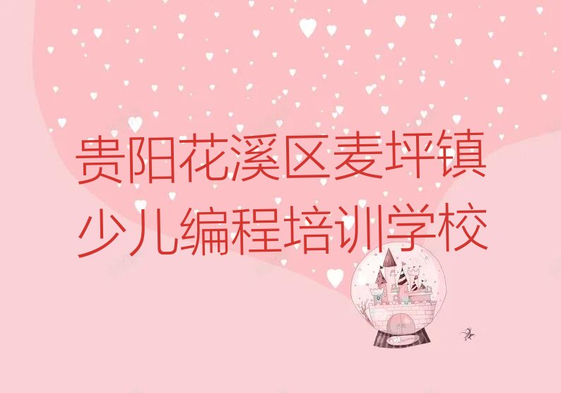贵阳花溪区麦坪镇少儿编程培训学校