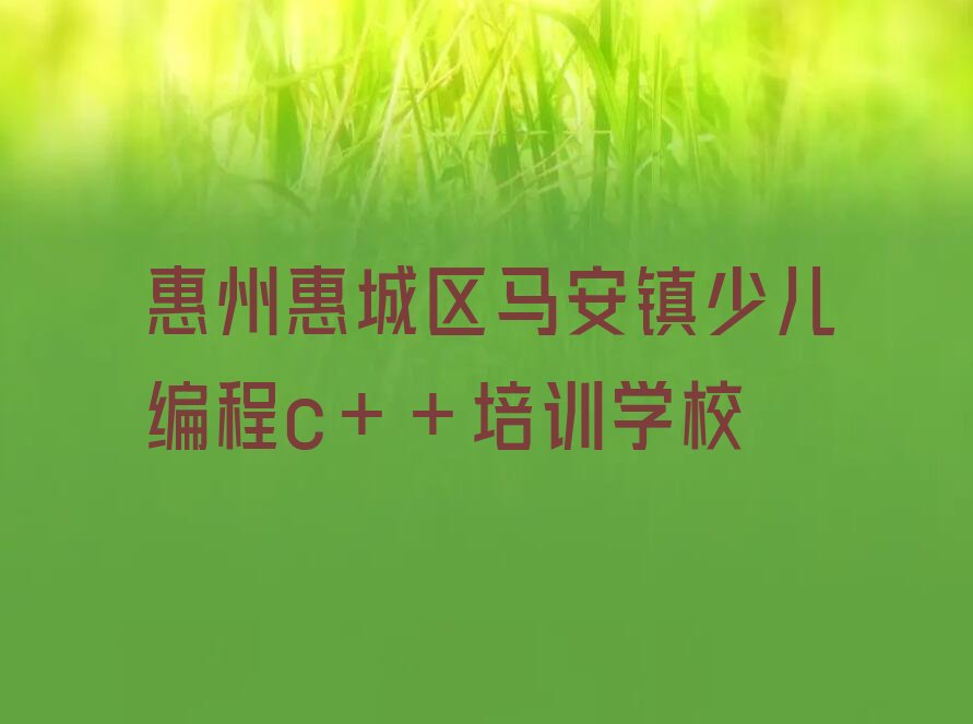 惠州惠城区马安镇少儿编程c++培训学校