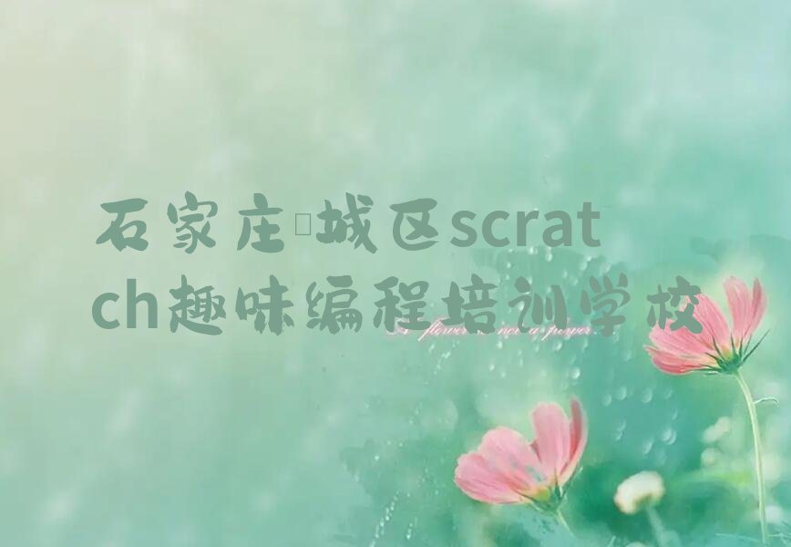石家庄栾城区scratch趣味编程培训学校