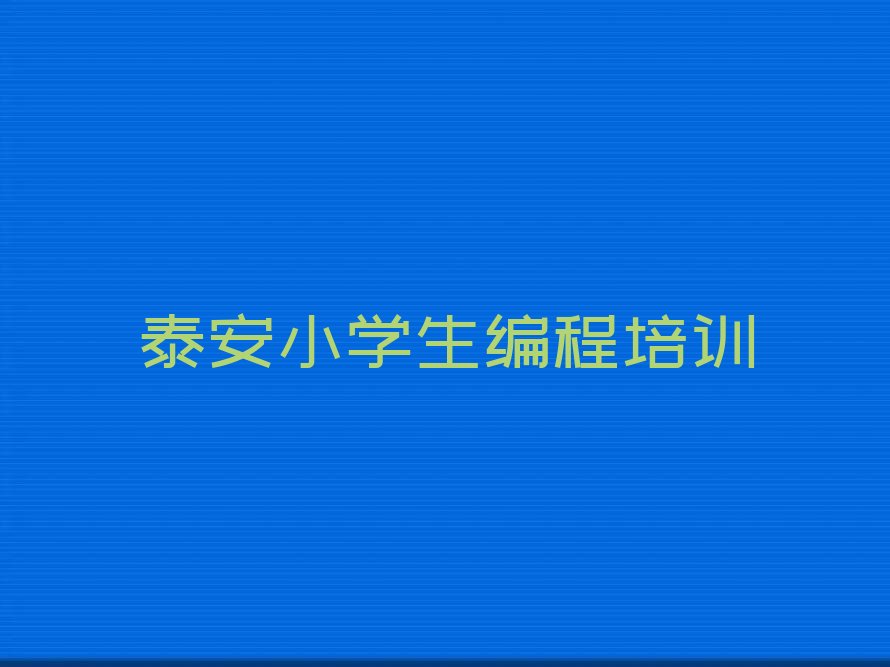 泰安岱岳区小学生编程培训学校