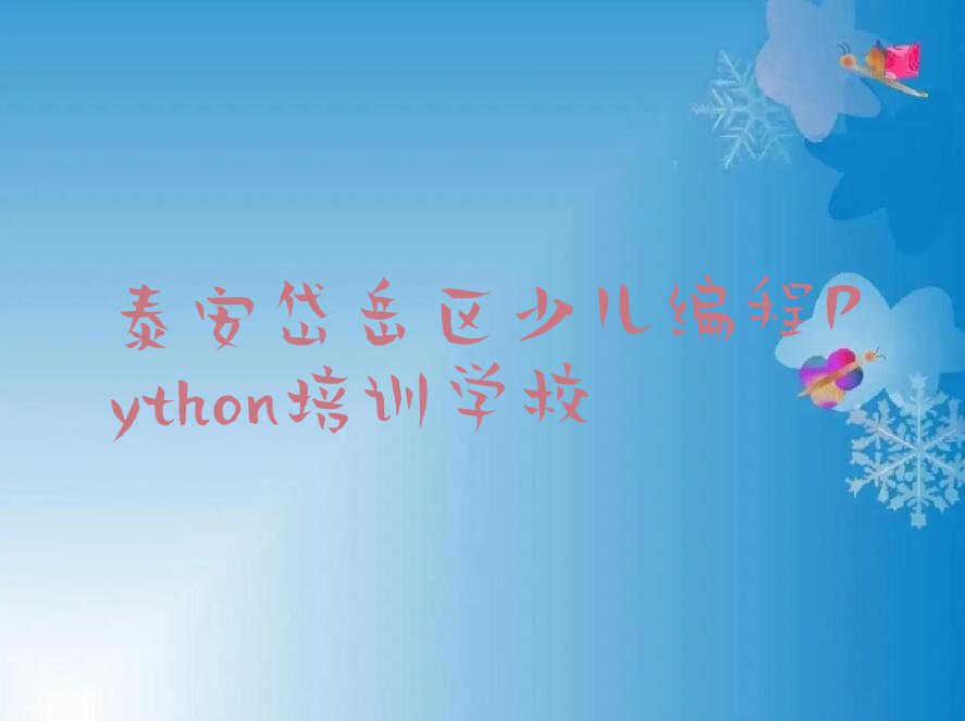 泰安岱岳区少儿编程Python培训学校