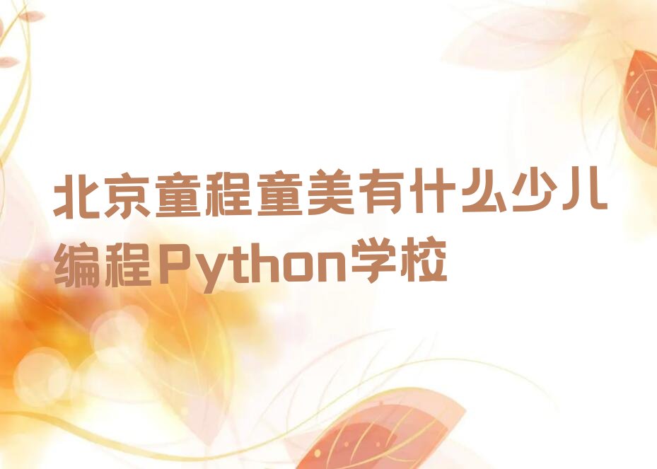 北京顺义区少儿编程培训班
