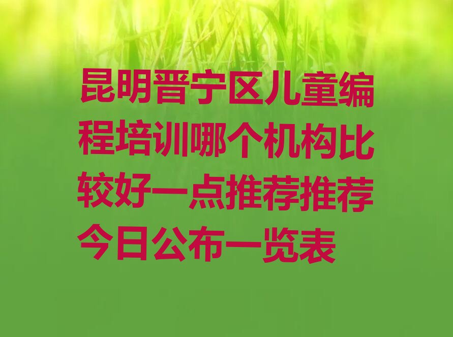 昆明儿童编程培训学校