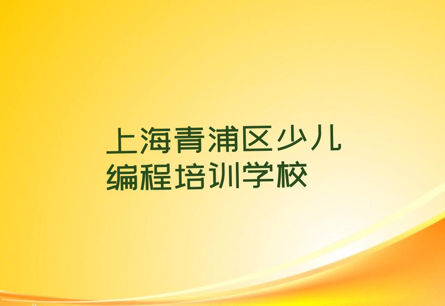 上海青浦区少儿编程培训学校