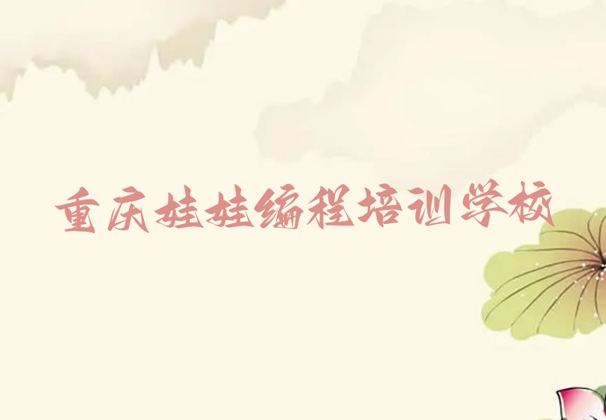 重庆娃娃编程培训学校