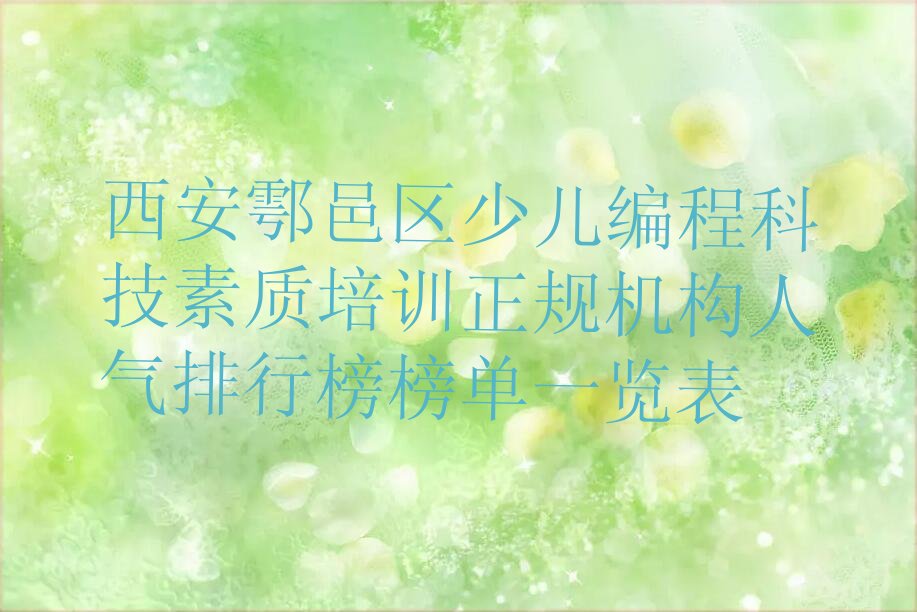 少儿编程科技素质