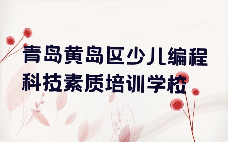 青岛黄岛区少儿编程科技素质培训学校
