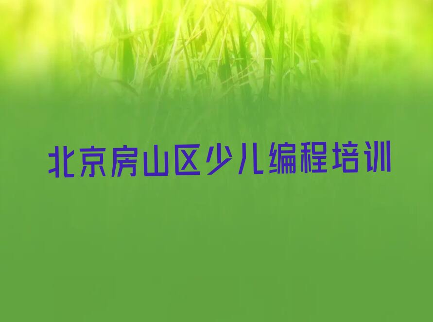 北京房山区少儿编程培训
