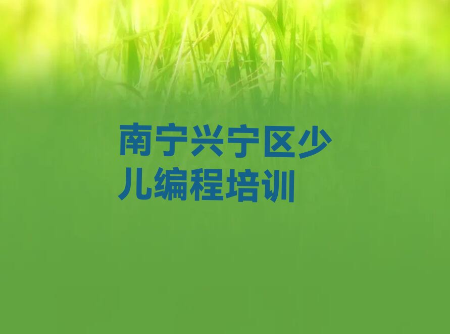 南宁兴宁区少儿编程培训