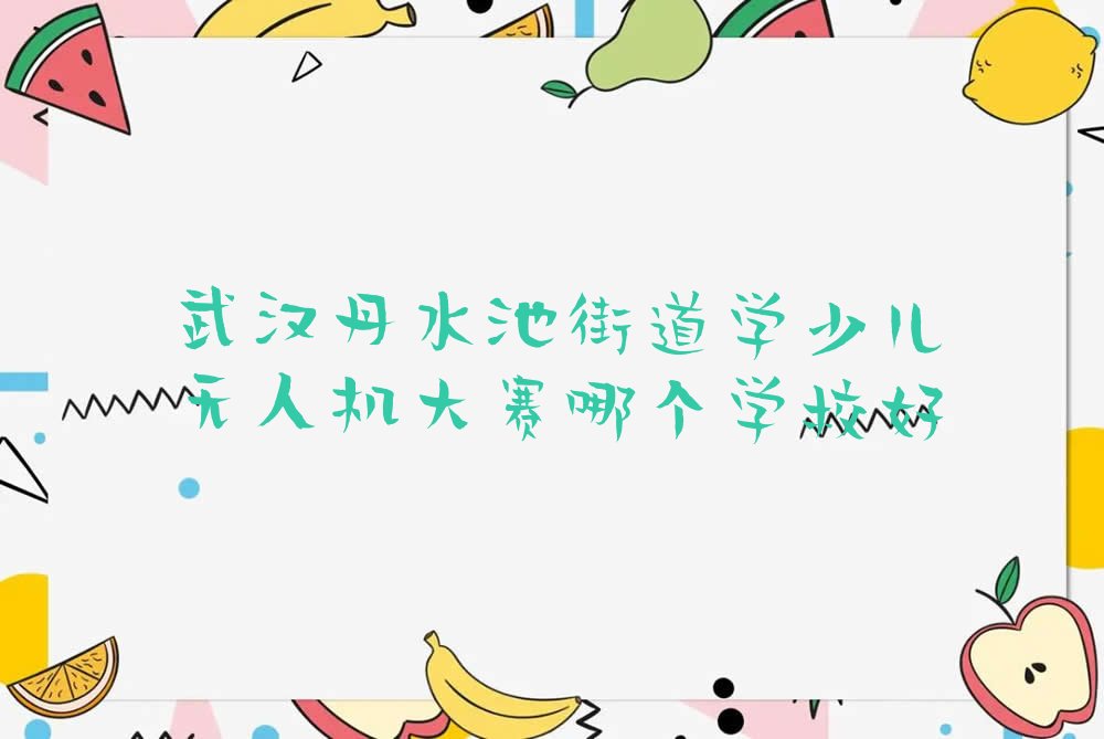 十大武汉丹水池街道学少儿无人机大赛哪个学校好排行榜