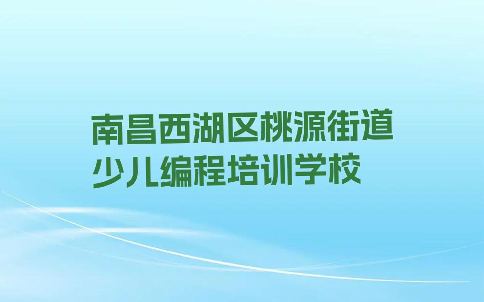 南昌西湖区桃源街道少儿编程培训学校