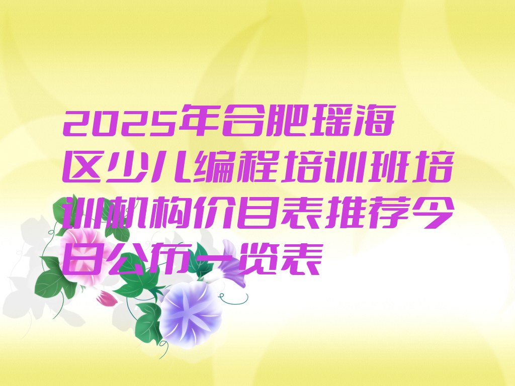 合肥少儿编程培训班