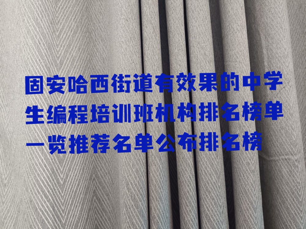 固安南岗区中学生编程培训学校