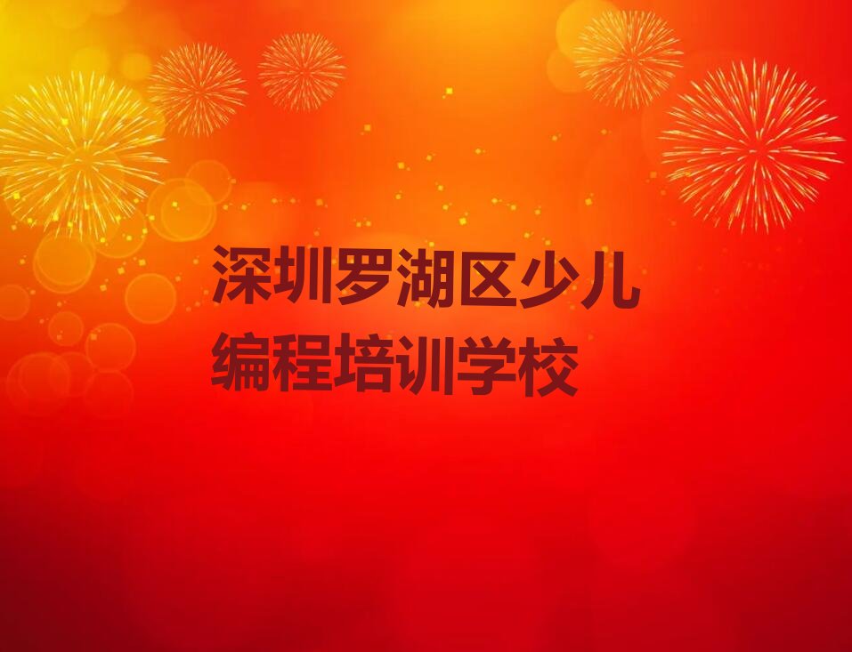 深圳罗湖区少儿编程培训学校