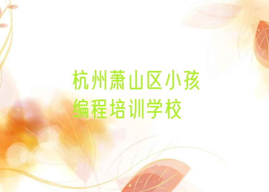 杭州萧山区小孩编程培训学校