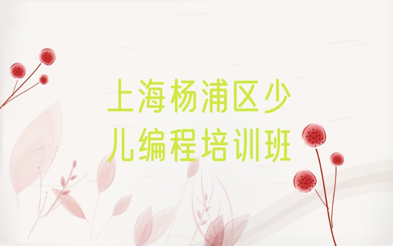 上海杨浦区少儿编程培训班