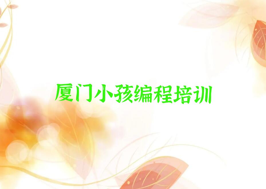 厦门翔安区少儿编程培训中心