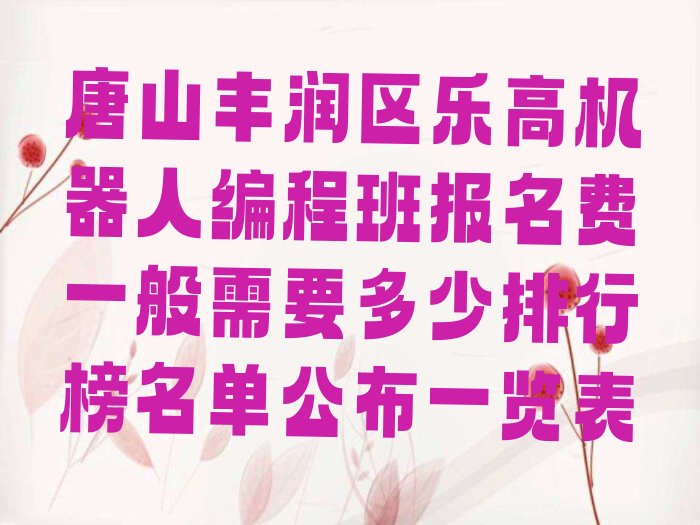十大唐山丰润区乐高机器人编程班报名费一般需要多少排行榜名单公布一览表排行榜