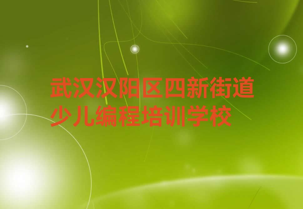 武汉汉阳区四新街道少儿编程培训学校