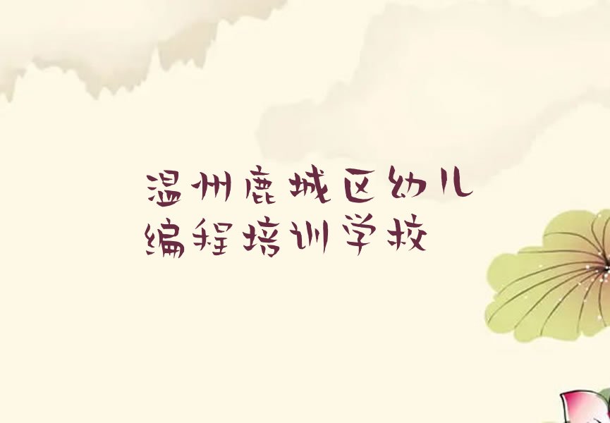 温州鹿城区幼儿编程培训学校
