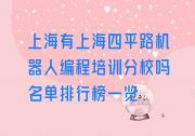 上海有上海四平路机器人编程培训分校吗名单排行榜一览