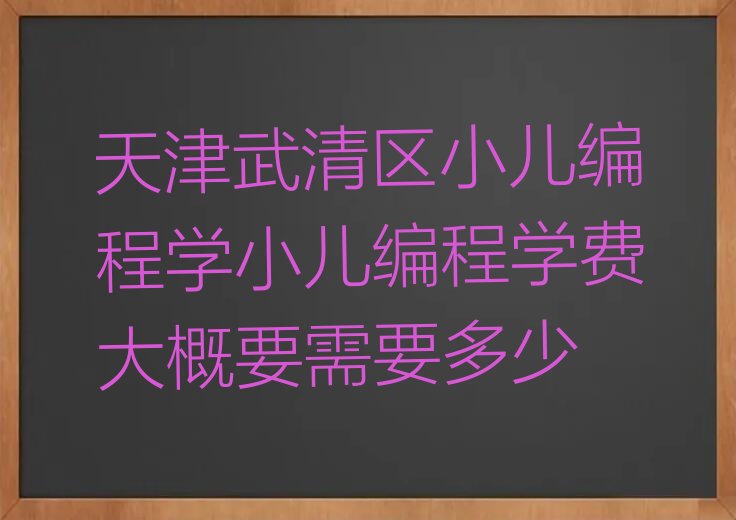 天津武清区少儿编程培训班
