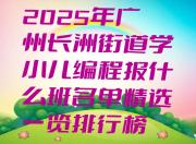 2025年广州长洲街道学小儿编程报什么班名单精选一览排行榜